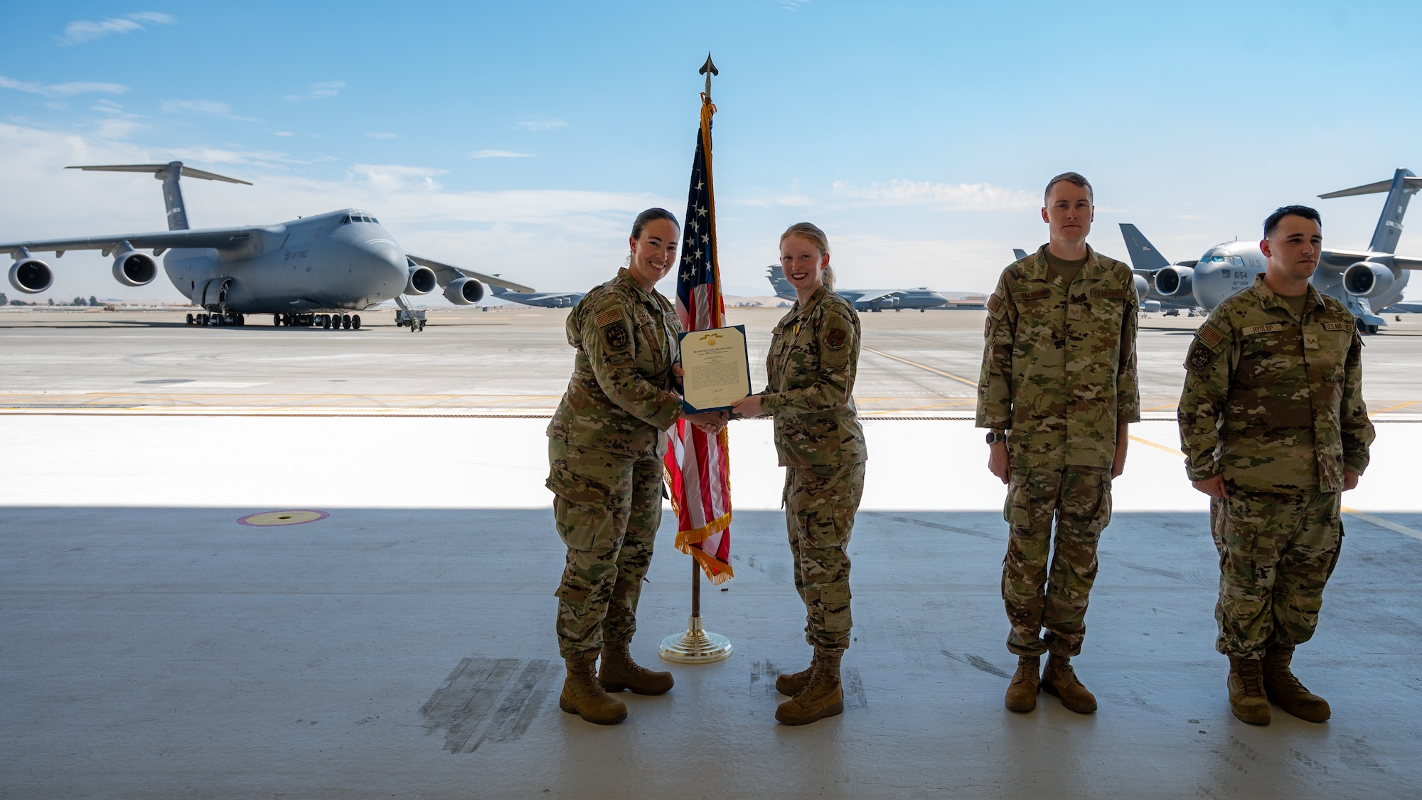 Airman is awarded a medal