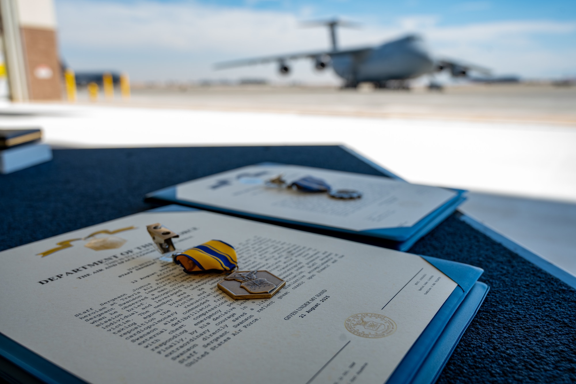 Medals rest on a table