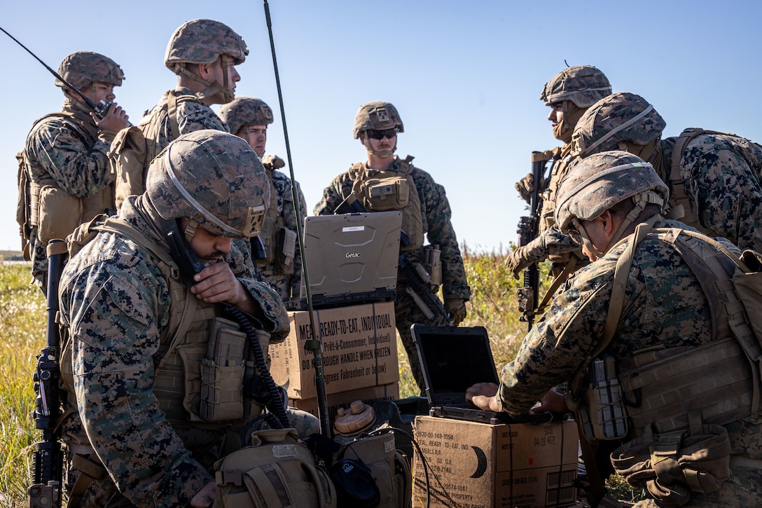 U.S. Marines with 2nd Battalion, 14th Marine regiment, 4th Marine Division, commence a fire mission drill during High Mobility Artillery Rocket System (HIMARS) training as part of ARCTIC EDGE 2025 (AE25) at Kotzebue, Alaska, Aug. 19th, 2025. Specialized Arctic training generates valuable lessons learned for warfighters and enablers ensuring they can execute their assigned missions in any environment. AE25 is a NORAD and U.S. Northern Command-led homeland defense exercise designed to improve readiness, demonstrate capabilities and enhance Joint and Allied Force interoperability in the Arctic. (U.S. Marine Corps Photo by Lance Cpl. Edward Spears)