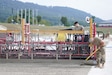 Airmen assigned to the 139th Civil Engineer Squadron, Missouri Air National Guard, construct a mock runway at Fort Indiantown Gap, Pennsylvania, Aug. 18, 2025. The site will be used for Rapid Airfield Damage Recovery training by civil engineers across the Air National Guard. (U.S. Air National Guard photo by Staff Sgt. Keenan Aitchison)