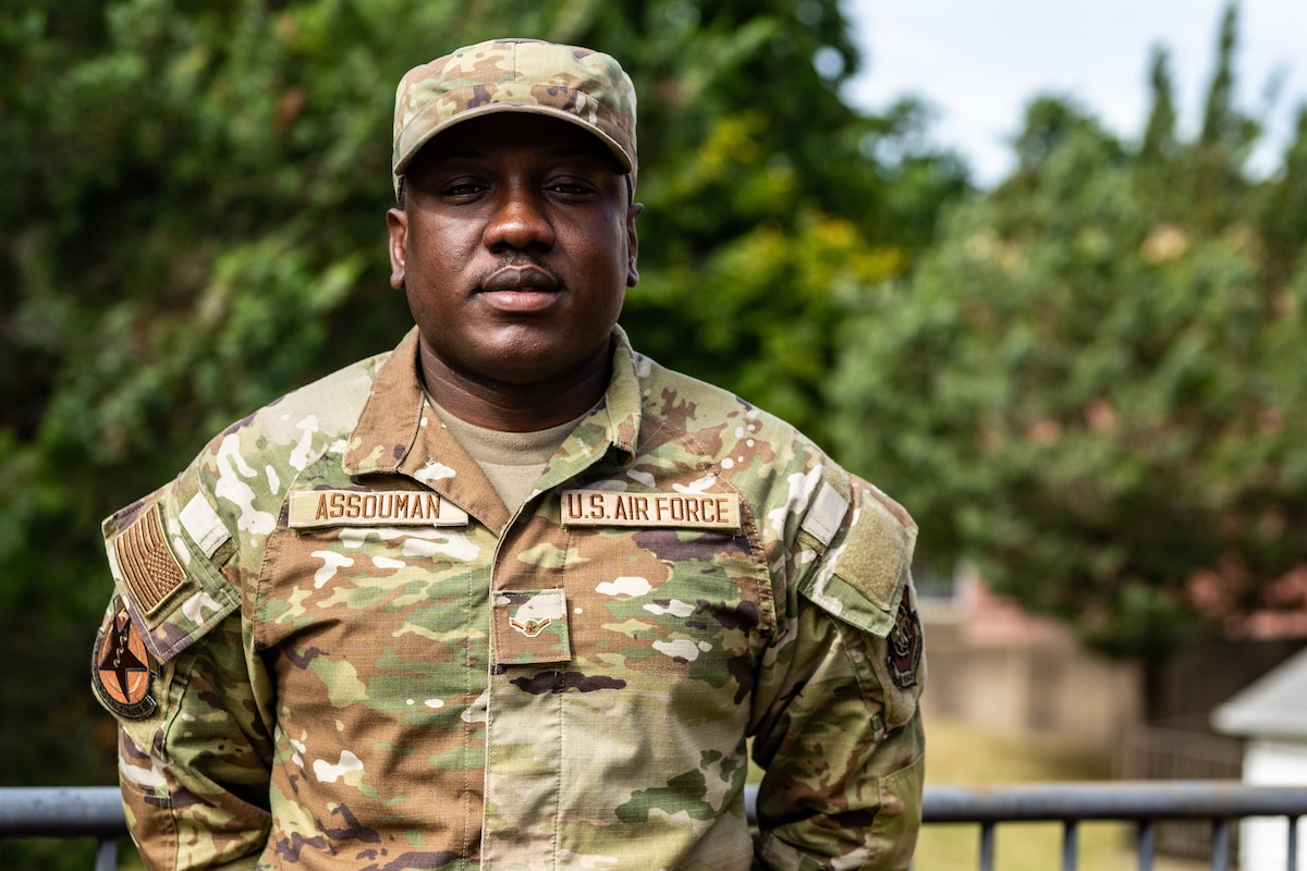 U.S. Air Force Airman Kerf Assouman, 375th Operational Medical Readiness Squadron bioenvironmental flight hazard unit communications lead