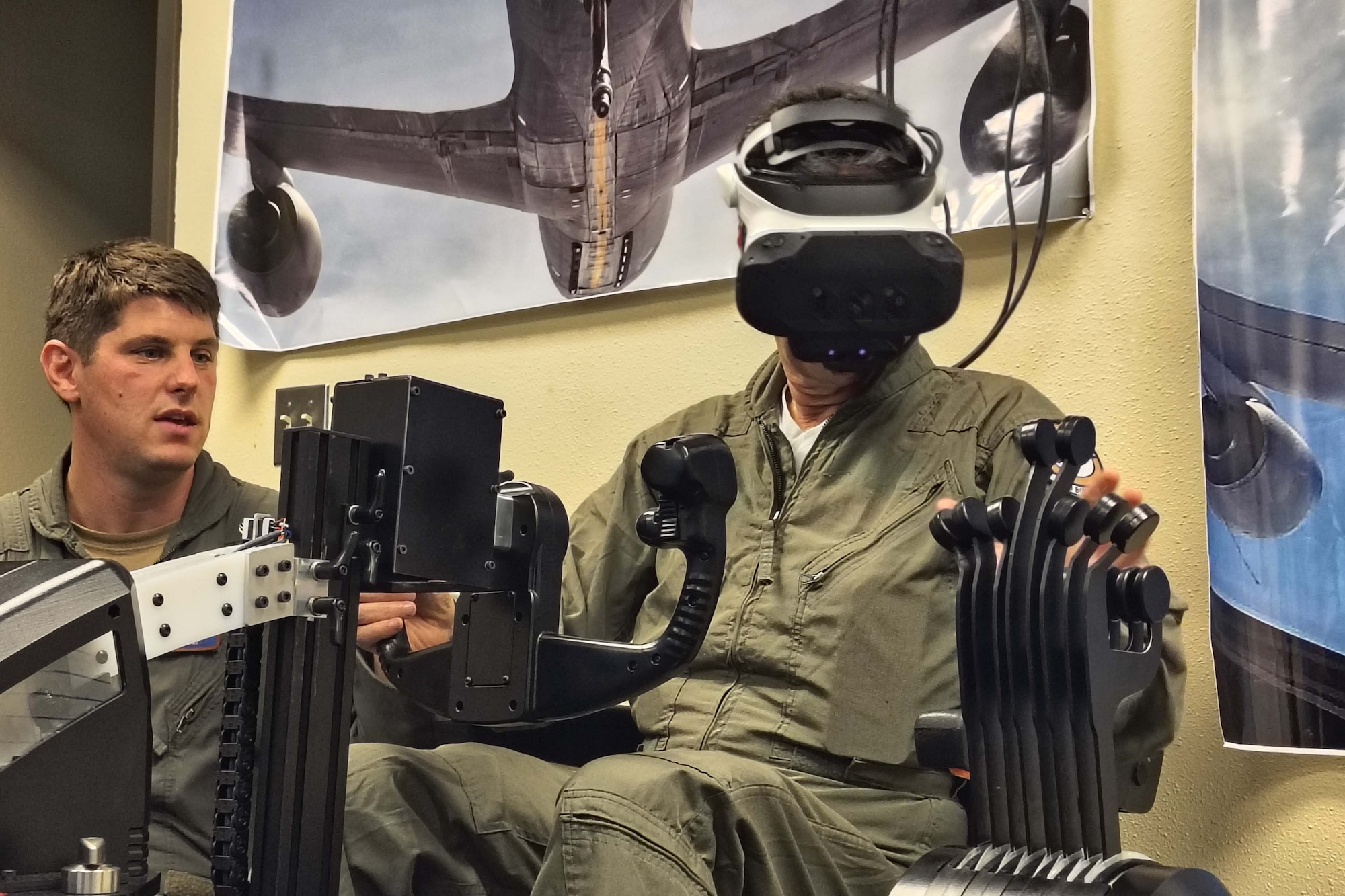 Man works on vr trainer