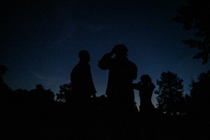people prepare for night training