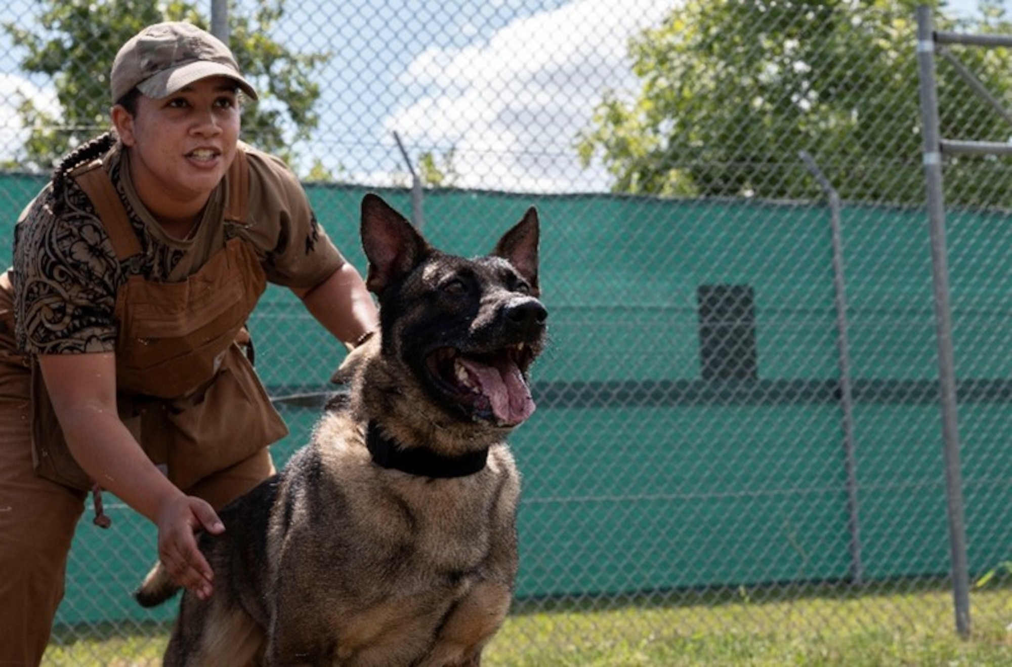 K-9 handler with dog