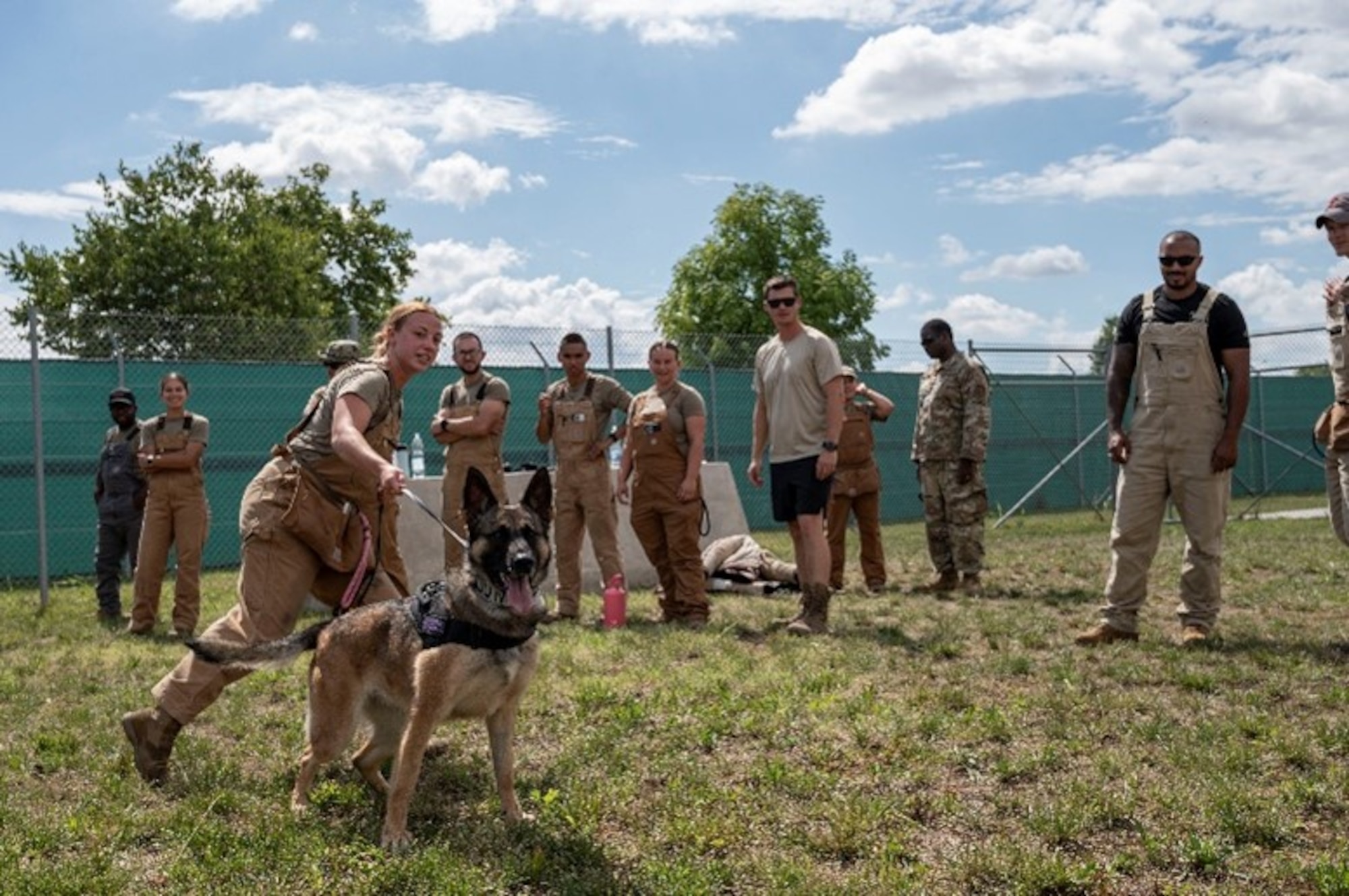 K-9 handler with dog