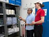 James Elliott, the Logistics Readiness Center Wiesbaden food service worker supervisor, (left) conducts an inventory of expendable items with Ilija Topcic, an administrative assistant and contractor from Croatia, at the Stronger Together Café on Clay Kaserne in Wiesbaden, Germany, Sept. 3, 2025. (U.S. Army courtesy photo)