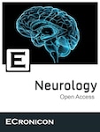 The cover of the journal EC Neurology that depicts an image of a human brain and the word "Neurology" and "Open Access" across the front. The bottom spells out ECRONICON