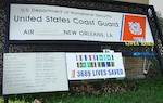 The National Coast Guard Museum has preserved the sign that hung outside Air Station New Orleans during Hurricane Katrina in 2005.