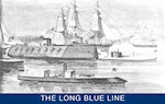 E.A. Stevens shown with U.S. Navy ironclads Monitor and New Ironsides. (Naval History & Heritage Command)
