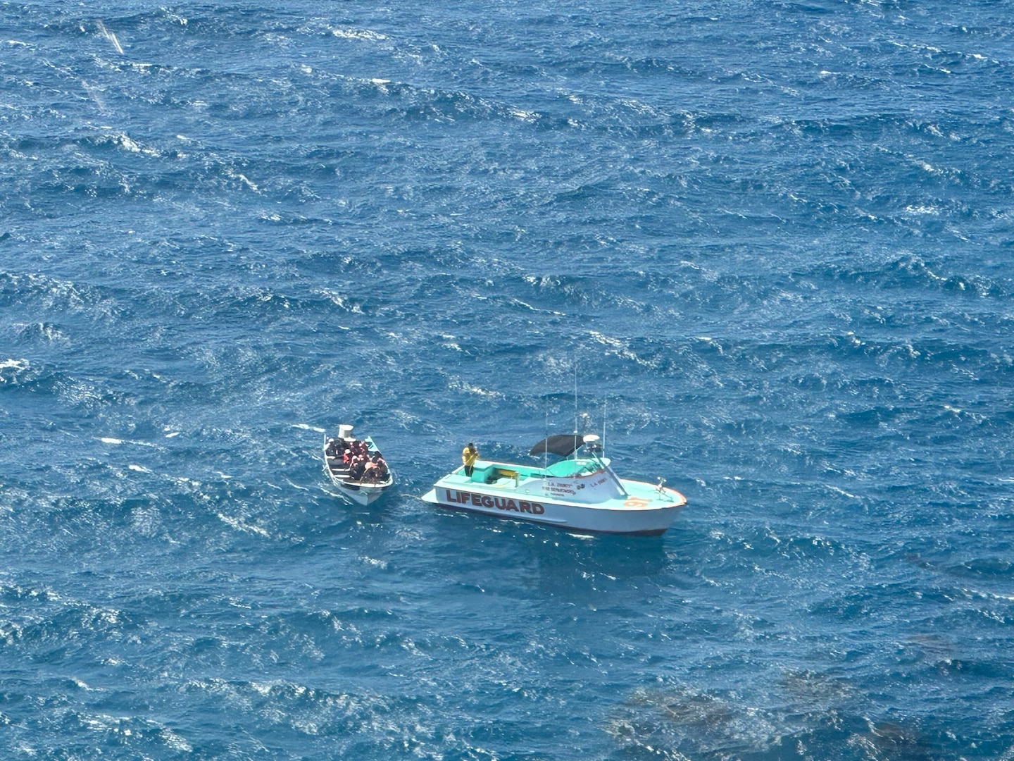 Baywatch Avalon tows disabled migrant vessel