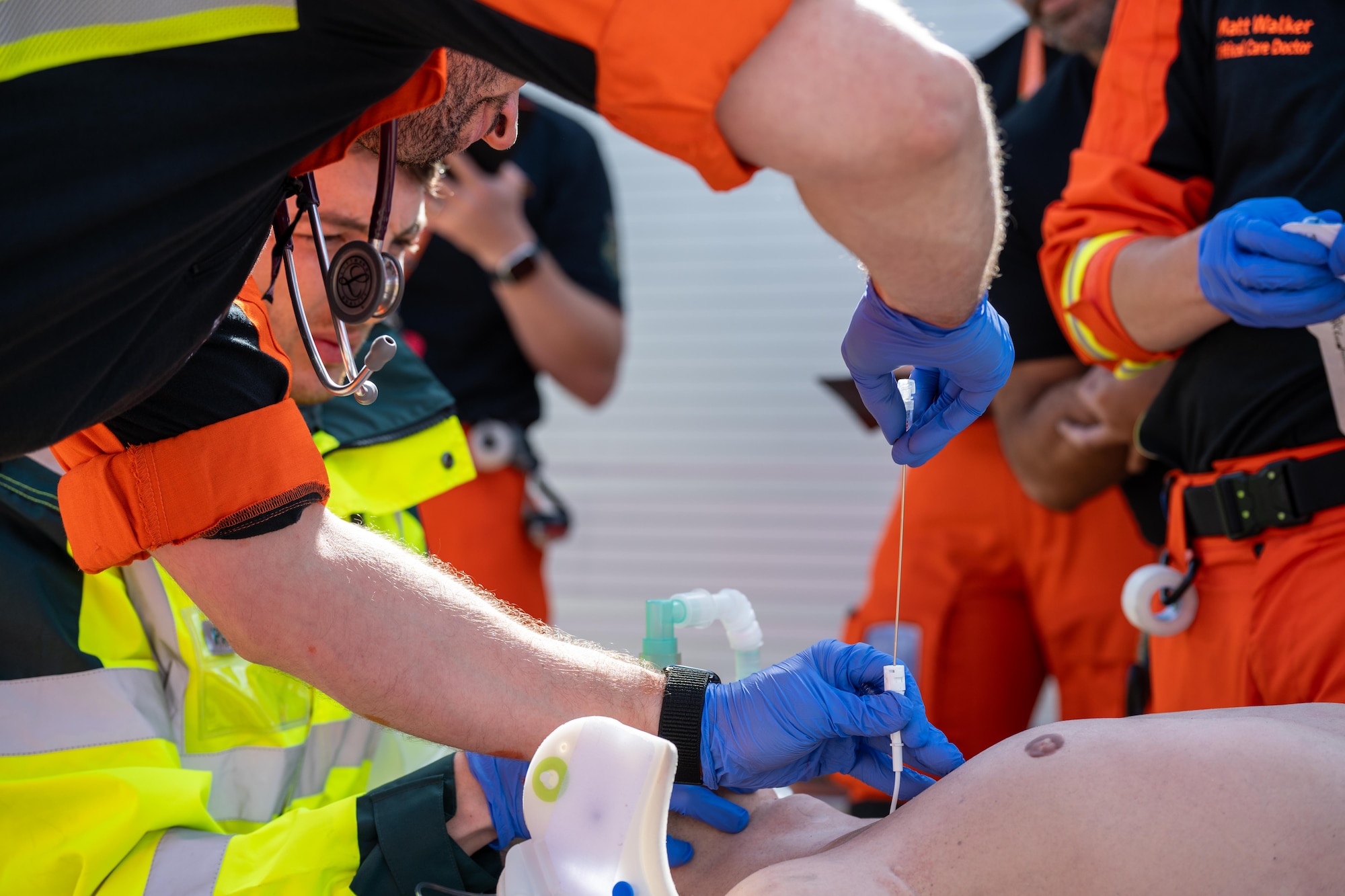 UK paramedics practice advanced medical procedures