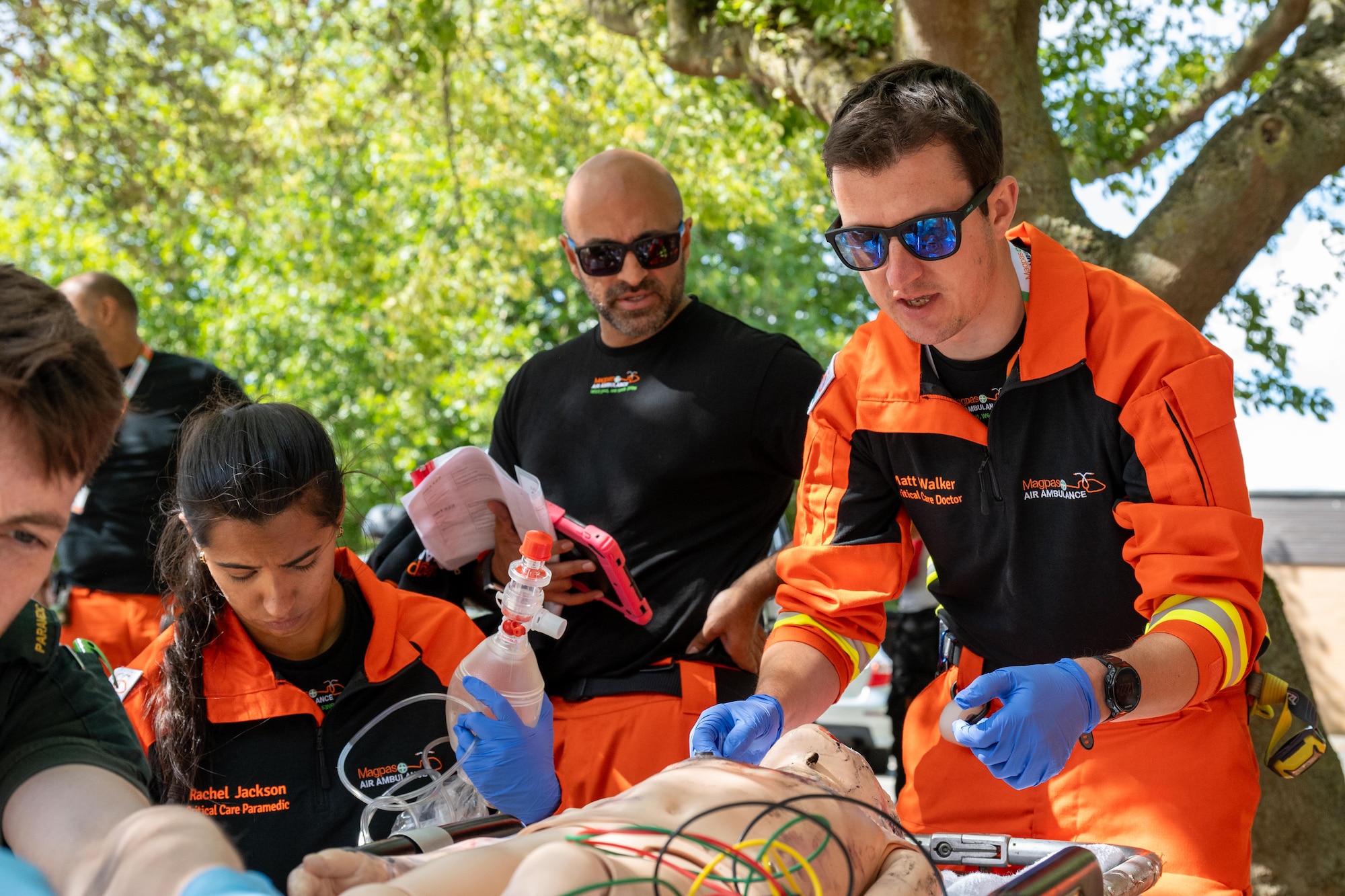 UK doctors and paramedics provide simulated medical care