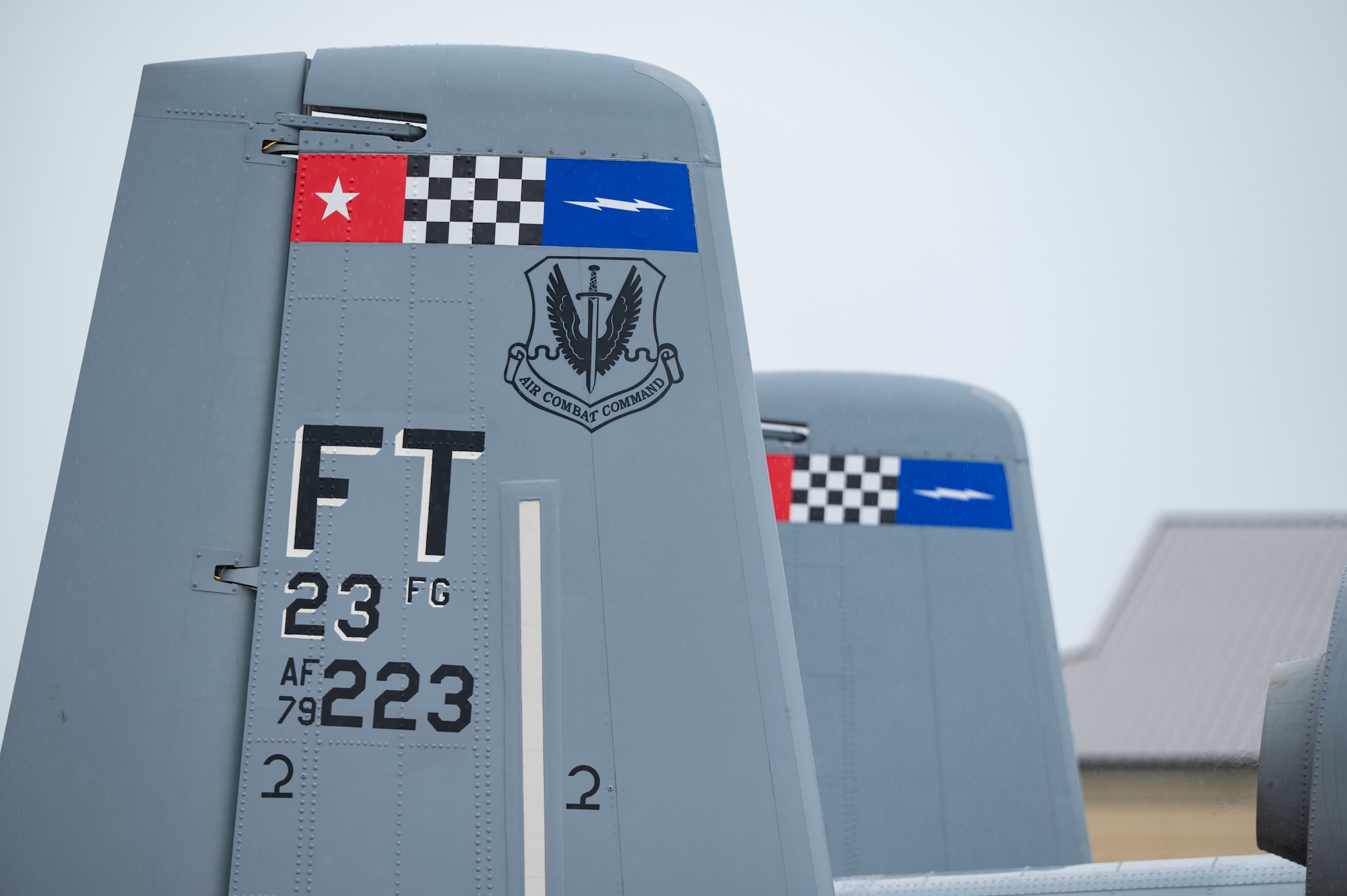 A military airplane stands on the Keesler airfield.