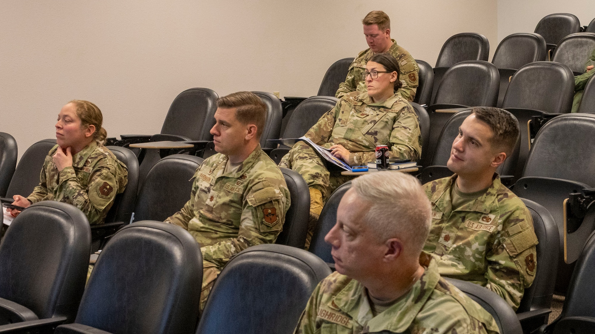 The 49th Wing’s newest commanders participate in the Squadron Commander course at Holloman Air Force Base, New Mexico, Aug. 27, 2025. The course is held annually to future incoming commanders, ensuring they can confidently lead their squadrons and utilize the resources at their disposal. (U.S. Air Force photo by Airman 1st Class Elijah Strickland)