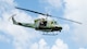 A UH-1N Iroquois helicopter flies over Camp Ripley Training Center, Minnesota.