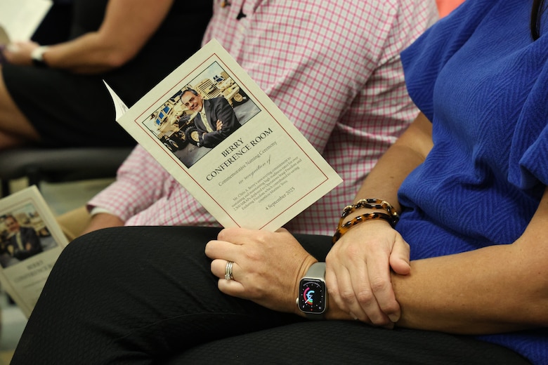 Marine Corps Logistics Command honored the life and service of Chris A. Berry on Sept. 4, 2025, by dedicating a space in his name where ideas, collaboration, and decisions will continue to shape the future of the Corps. At LOGCOM Headquarters, Conference Room 224 will now be known as the Berry Conference Room, recognizing his decades of service and the legacy he leaves behind.