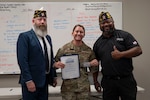 Staff Sgt. Lindsey Neubauer, 433rd Aeromedical Staging Squadron, was presented the Spirit of Service Award by the American Legion, during the 433rd Medical Group’s commander’s call, Aug. 2, 2025.