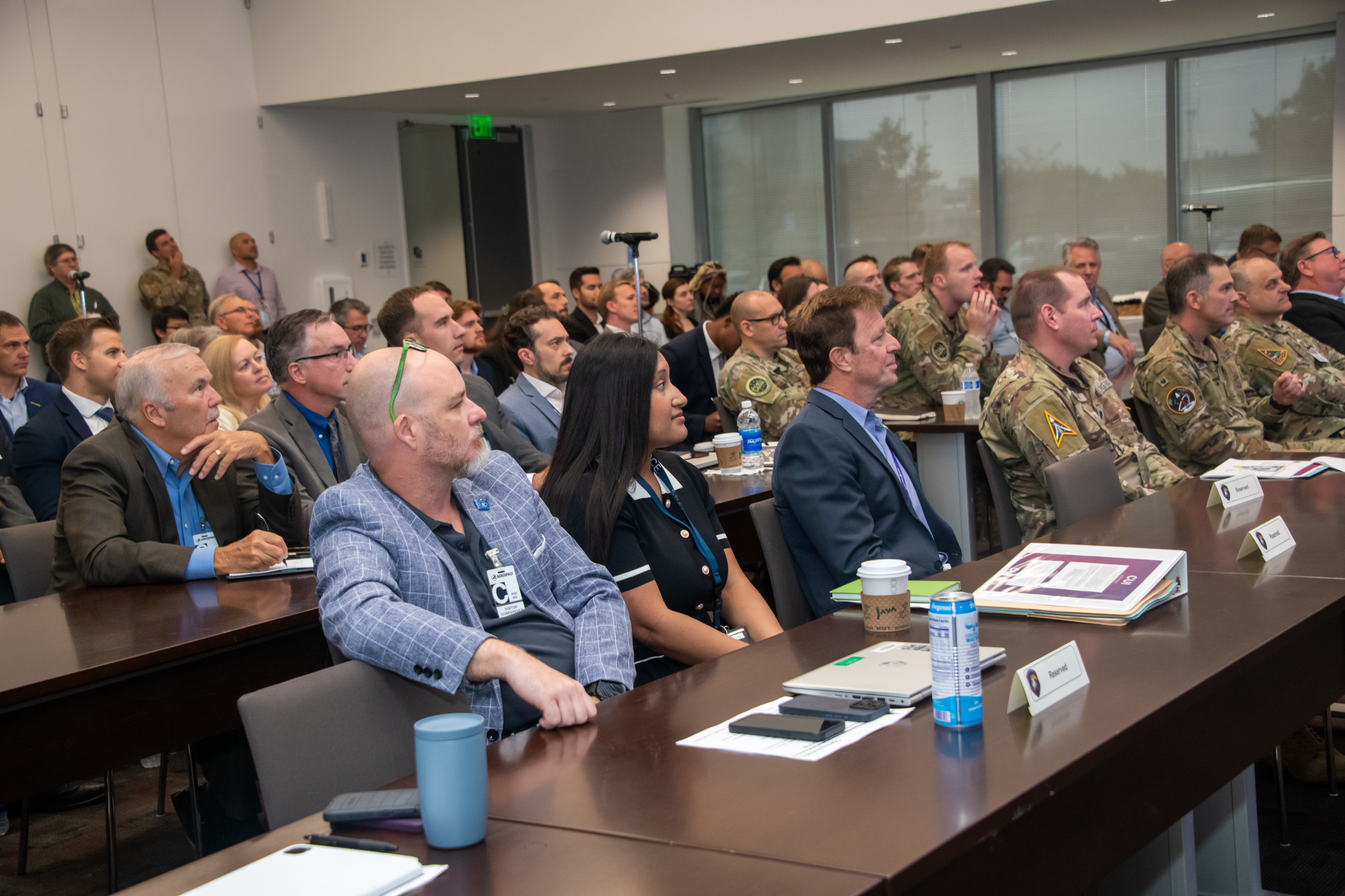 Representatives from 17 commercial space companies engage with Space Systems Command officials at a National Security Space Launch (NSSL) Industry Day on Aug. 19, 2025 in Los Angeles. The Industry Day event was designed as a planning opportunity for commercial space companies, prior to proposals to be sought for NSSL Phase 3 Lane 1 on-ramp opportunities at a later, to-be-determined date.