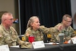 Commanding General of the Fort Douglas, Utah based, 807th Theater Medical Command, Maj. Gen. Beth Salisbury (center), discusses plans for developing future leaders at the Army Reserve AMEDD Talent Management Workshop, held at the General George Patton Museum of Leadership, Fort Knox, Ky., Aug. 27, 2025. Many key leaders from across Army Reserve Medicine attended this workshop to review strategies for ensuring future mission success by having effective leadership in place and utilizing their talents. (U.S. Army Reserve photo by Staff Sgt. Jerry T. Zuetrong)