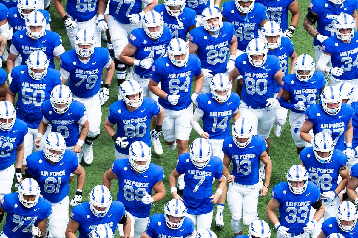 Football team on field