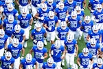 Football team on field