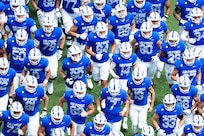 Football team on field