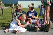 Airman with family