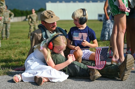 Airman with family