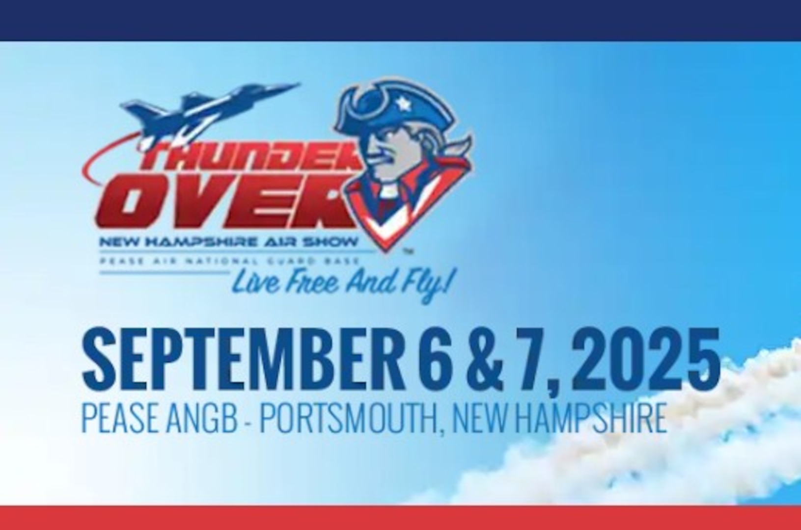 Airmen of the New Hampshire National Guard will host the Thunder Over New Hampshire Air Show at Pease ANG Base on September 6 and 7. For more information, visit the event's official website: 

https://thunderovernewhampshire.com/pease-ang/