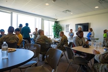 Team Minot held its monthly dorm dinner at Minot Air Force Base, North Dakota, Sep. 5, 2025. The event, facilitated by the Chaplain Corps and Minot Spouses Club, offers Airmen an opportunity to build community, enjoy fellowship and receive a complimentary dinner in a relaxed setting.