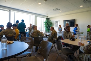 Team Minot held its monthly dorm dinner at Minot Air Force Base, North Dakota, Sep. 5, 2025. The event, facilitated by the Chaplain Corps and Minot Spouses Club, offers Airmen an opportunity to build community, enjoy fellowship and receive a complimentary dinner in a relaxed setting.