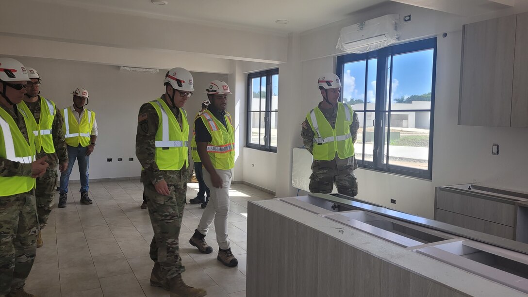 Brig. Gen. Zachary L. Miller, USACE South Atlantic Division Commanding General a tour of the construction site and almost completed new Fort Buchanan military housing.