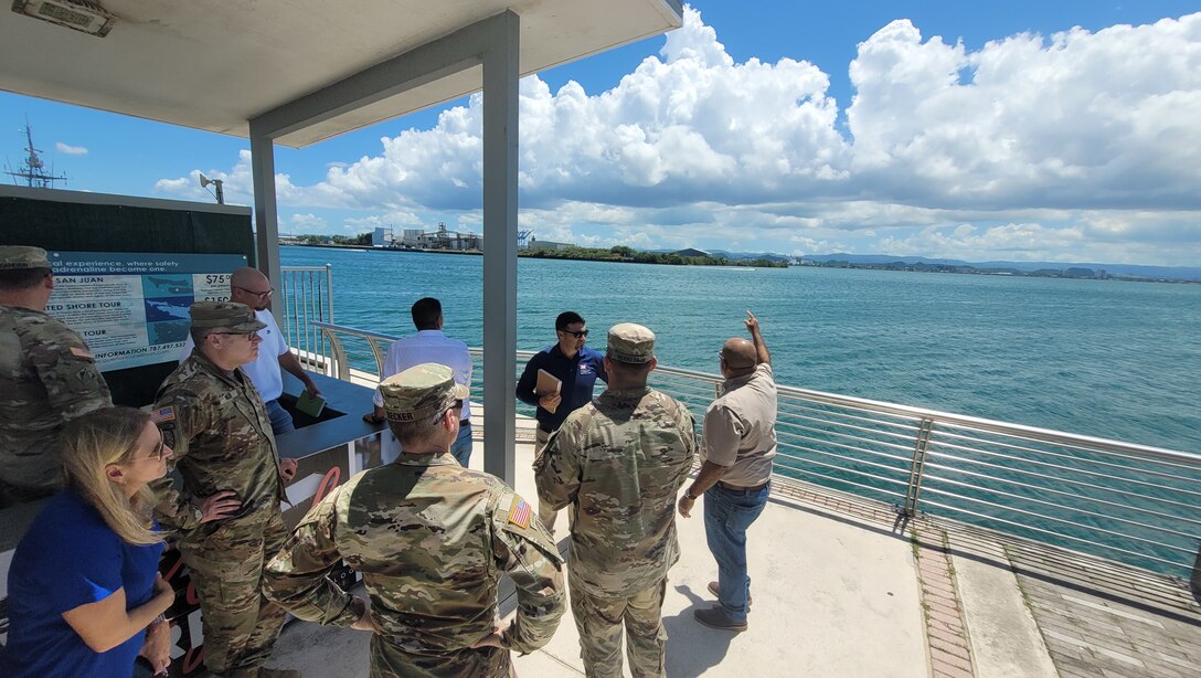 ed Brig. Gen. Zachary L. Miller, USACE South Atlantic Division Commanding General an onsite brief of the already completed San Juan Harbor Project