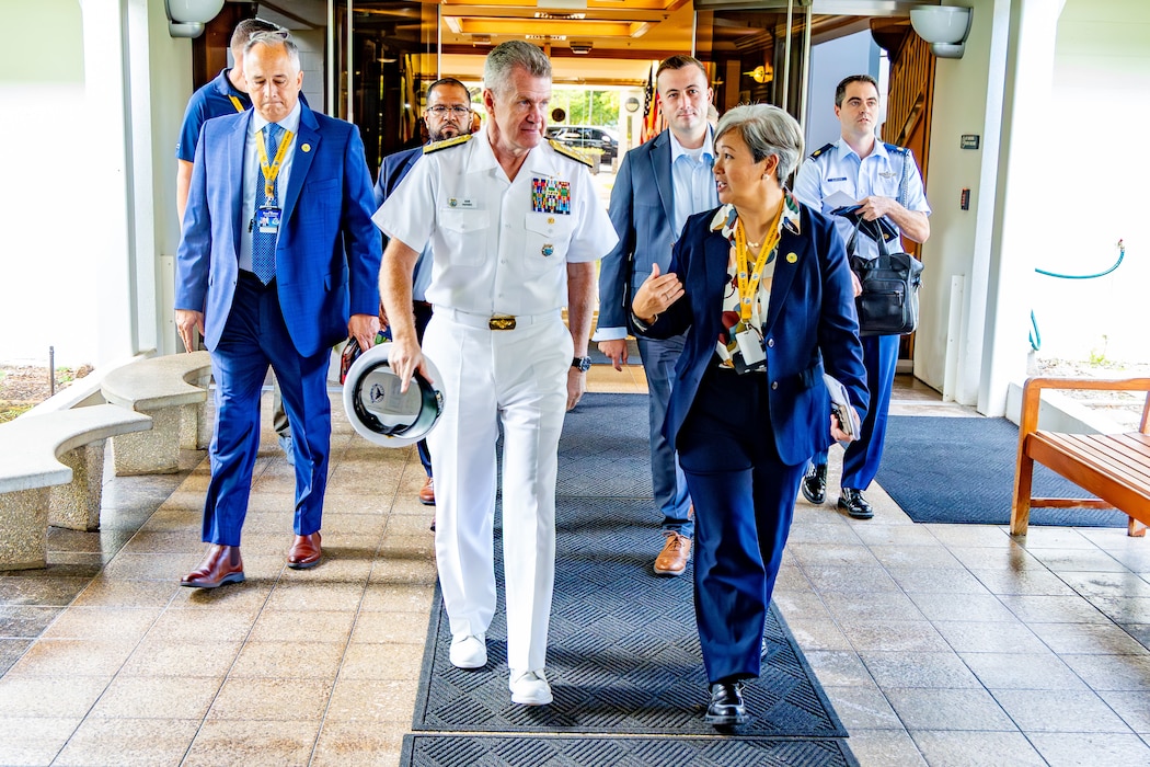 Adm. Samuel J. Paparo, commander of U.S. Pacific Command, addresses Fellows attending the Comprehensive Security Cooperation course (CSC 25-3) at the Daniel K. Inouye Asia-Pacific Center for Security Studies (DKI APCSS) on September 4, 2025.