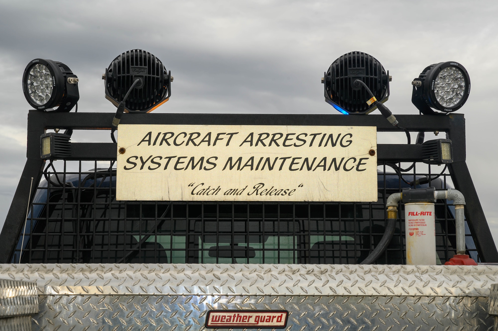 An Aircraft Arresting Systems Maintenance truck is parked prior to a system test at Eielson Air Force Base, Alaska, May 29, 2025.