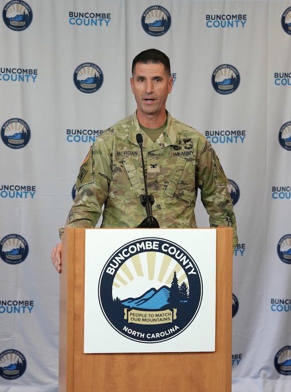 Commander of Wilmington District at podium speaking