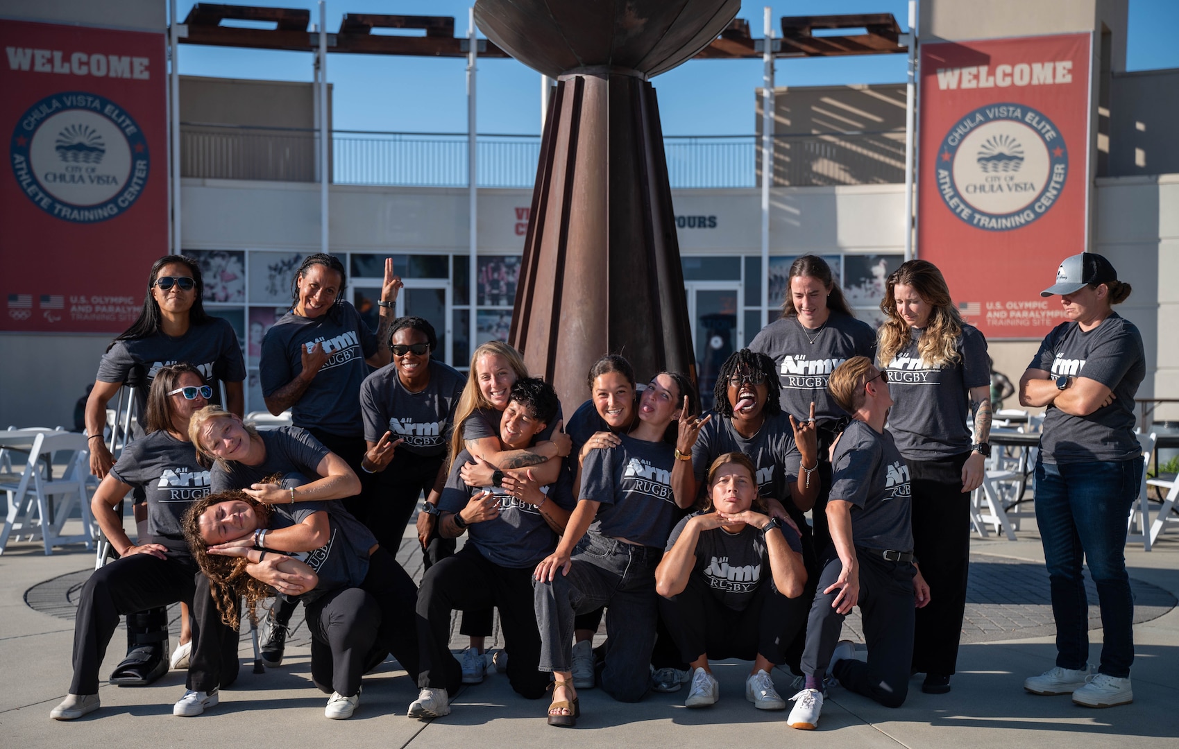 All-Army team prepares for the 2025 Armed Forces Women's Rugby Championship held at the Chula Vista Elite Athletic Center in Chula Vista, Calif. (Photo by SrA Emilee Darden - Released)