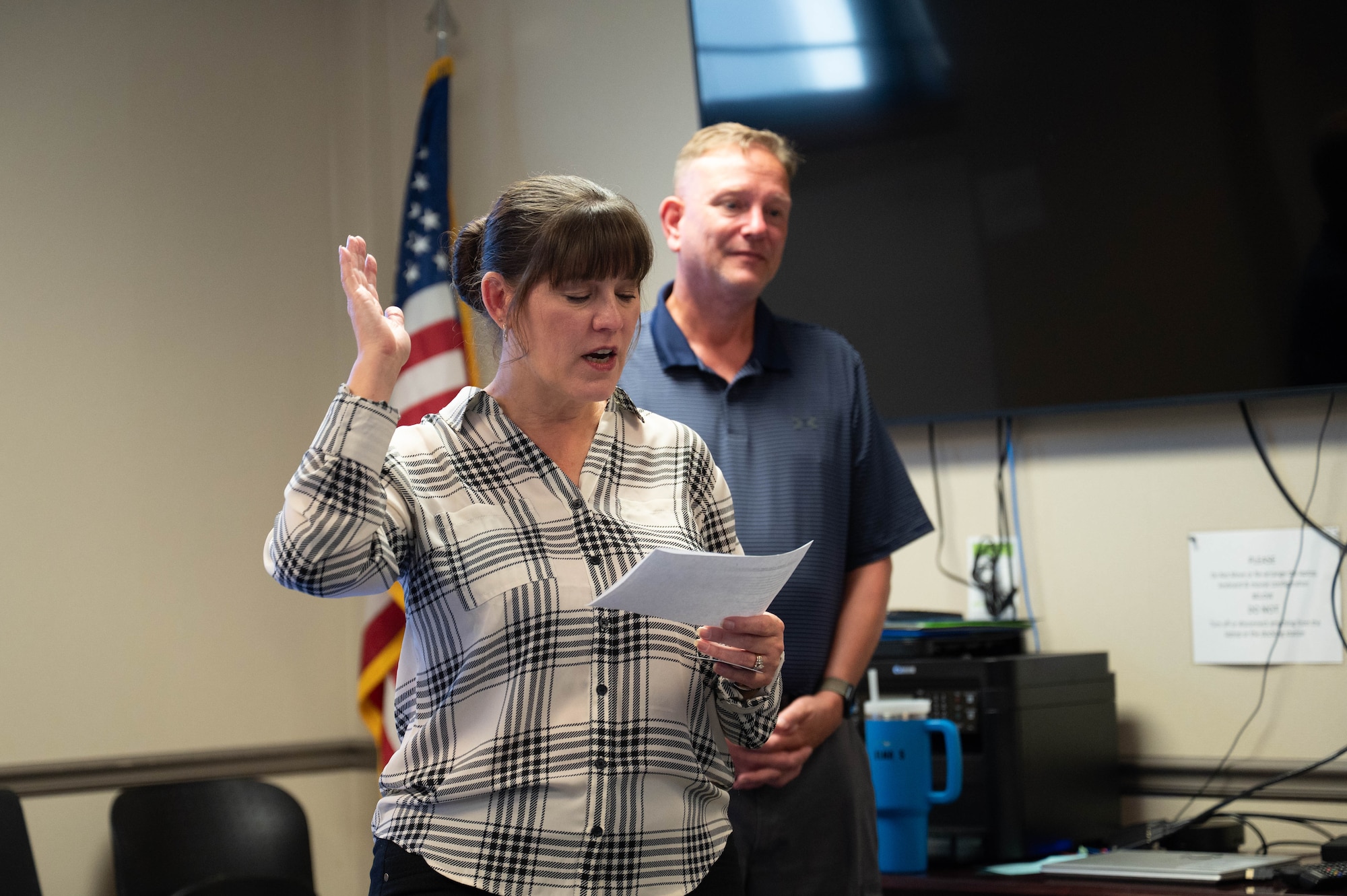 Mrs. Dawn Altmaier, Chief of the Integrated Prevention & Resilience Office, reads the 2025 Suicide Prevention Month proclamation