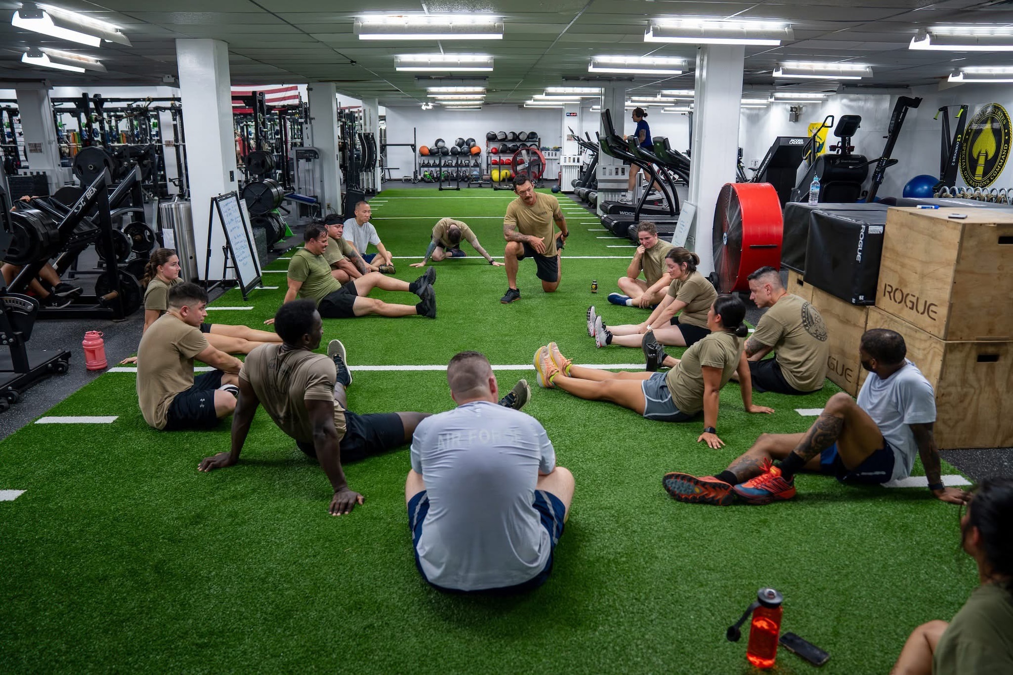 people stretch before physical exercise