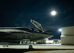 A F-35A Lightning II assigned to the 134th Fighter Squadron of the Vermont Air National Guard's 158th Fighter Wing sits out on the flightline of the Vermont Air National Guard Base.