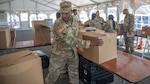 Soldiers from the 642nd Quartermaster Company prepare meals for troops at Logistical Support Area Lincoln on Joint Base Anacostia-Bolling, Aug. 27, 2025. The dining facility supports hundreds of service members operating as part of Joint Task Force-DC’s security mission in the nation’s capital.