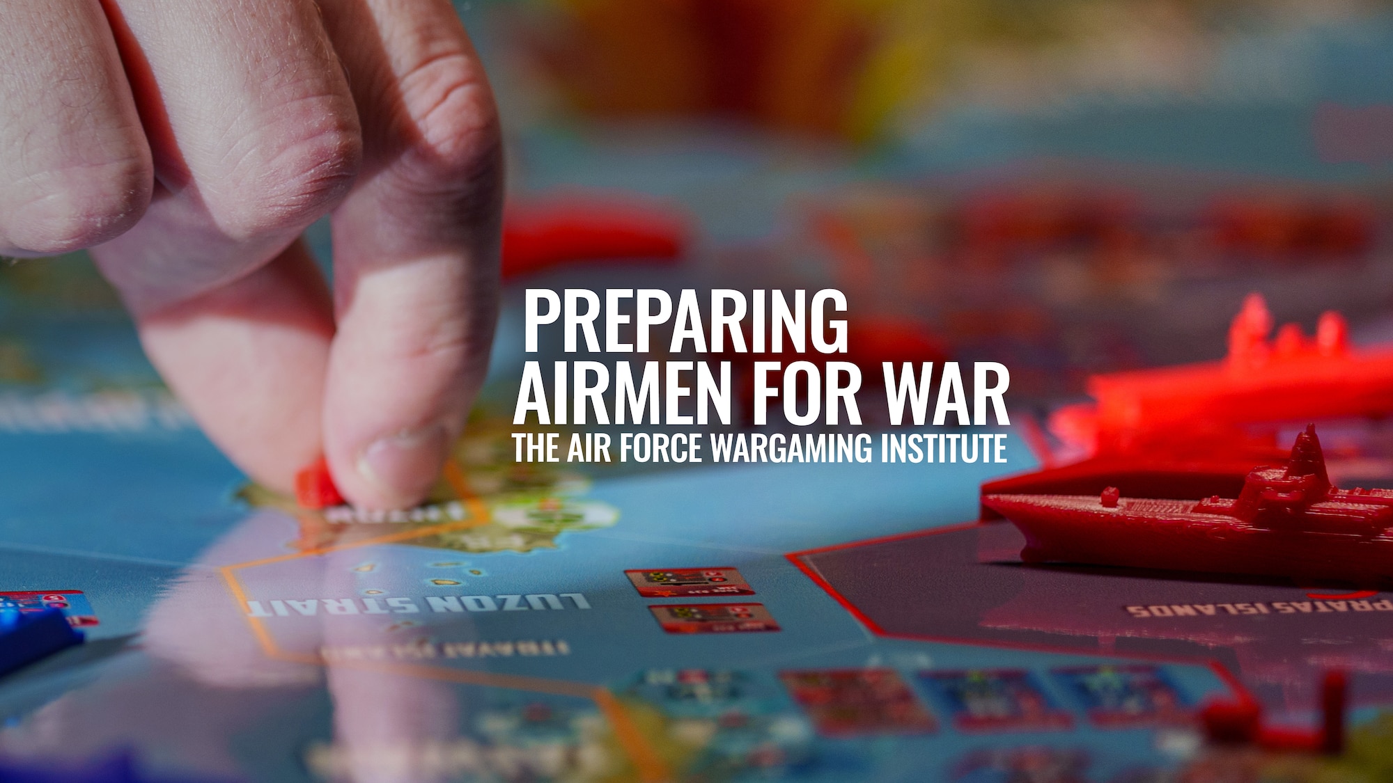 Close-up photo of wargame being conducted.