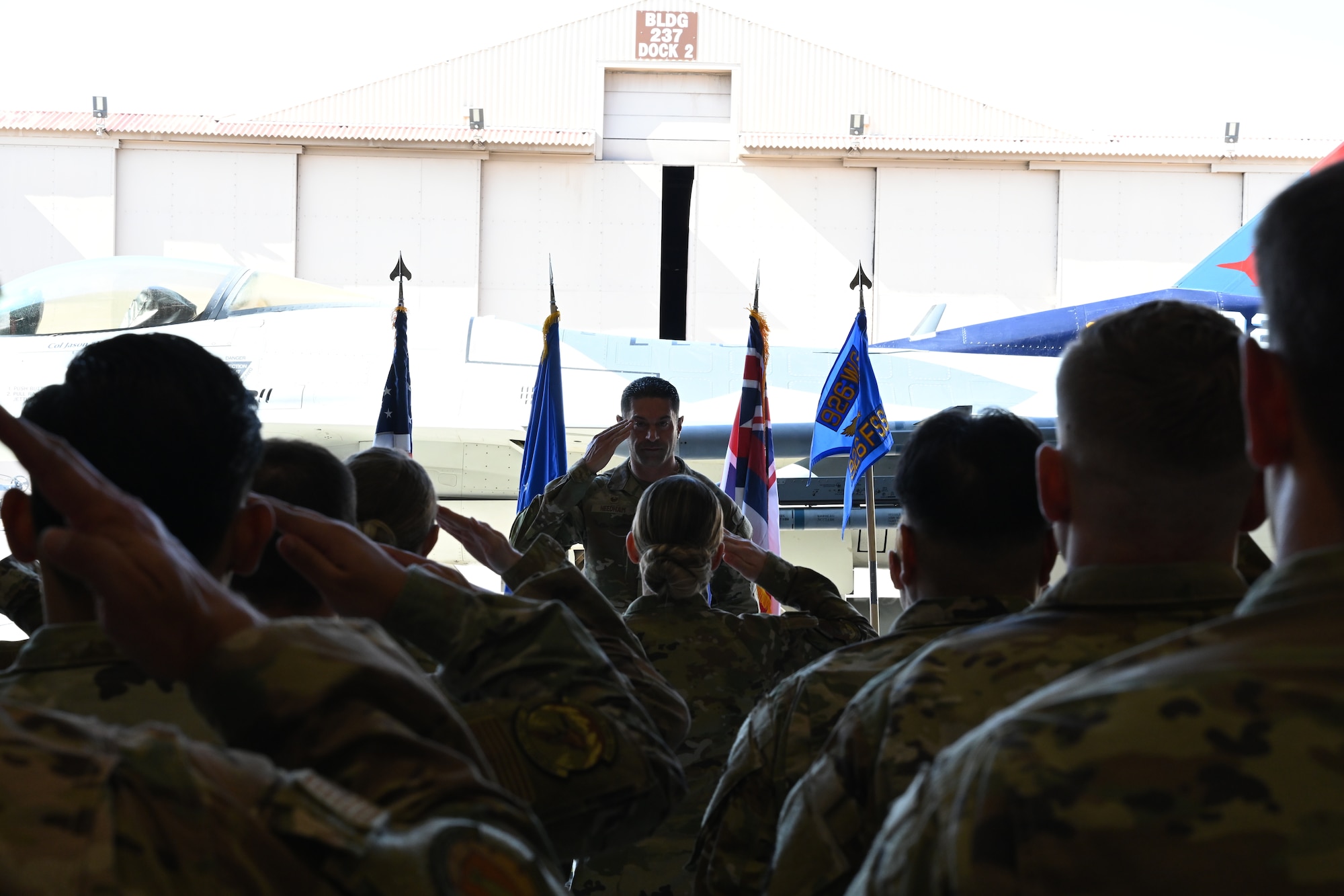 U.S. Air Force Maj. Kalaeone Needham, 926th Force Support Squadron commander, takes command of the 926th FSS at an assumption of command ceremony at Nellis Air Force Base, Nevada, Sept. 6, 2025.