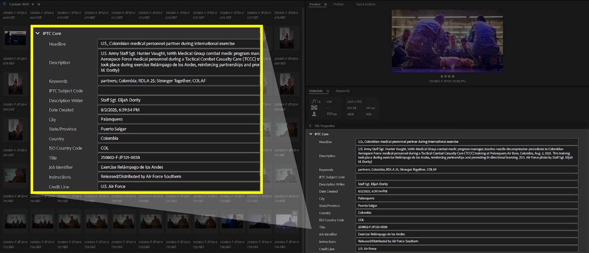 Screenshot of a set of images from Adobe Bridge