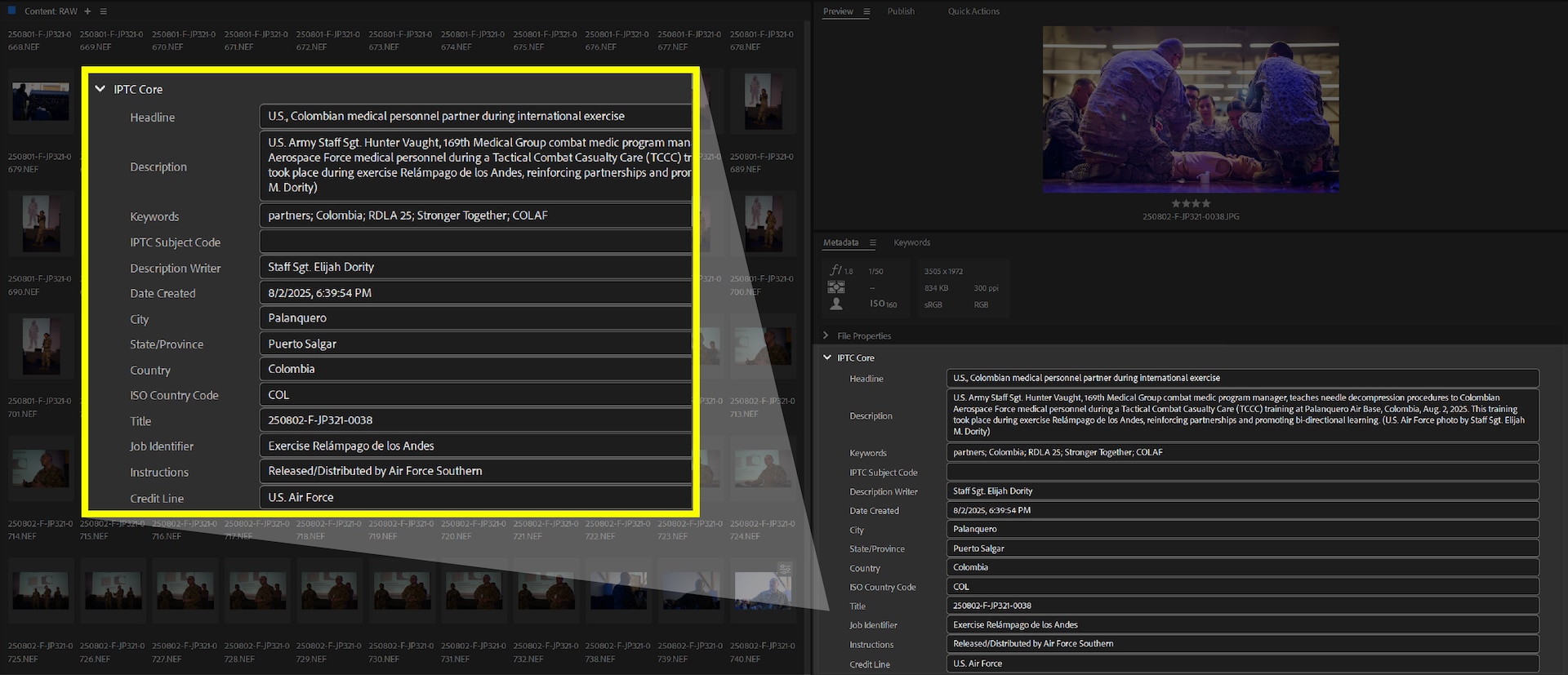 Screenshot of a set of images from Adobe Bridge