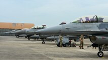 F-16 Fighting Falcons assigned to the 36th Fighter Squadron arrive at Cheongju Air Base, Republic of Korea for Buddy Squadron 25-5
