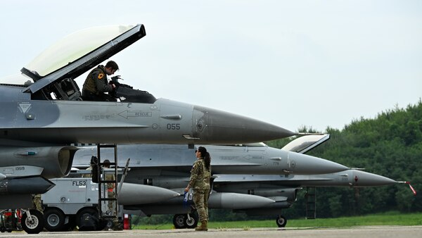 F-16 Fighting Falcons assigned to the 36th Fighter Squadron arrive at Cheongju Air Base, Republic of Korea for Buddy Squadron 25-5