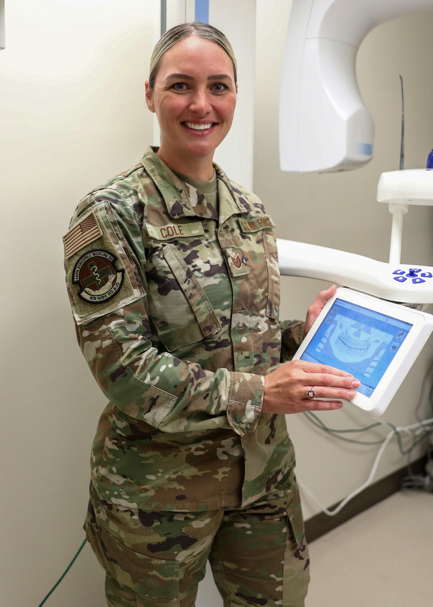 U.S. Air Force Tech. Sgt. Amber Cole, 445th Aerospace Medicine Squadron dental assistant craftsman, is the 445th Airlift Wing September 2025 Spotlight Performer. (U.S. Air Force photo by Staff Sgt. Angela Jackson)