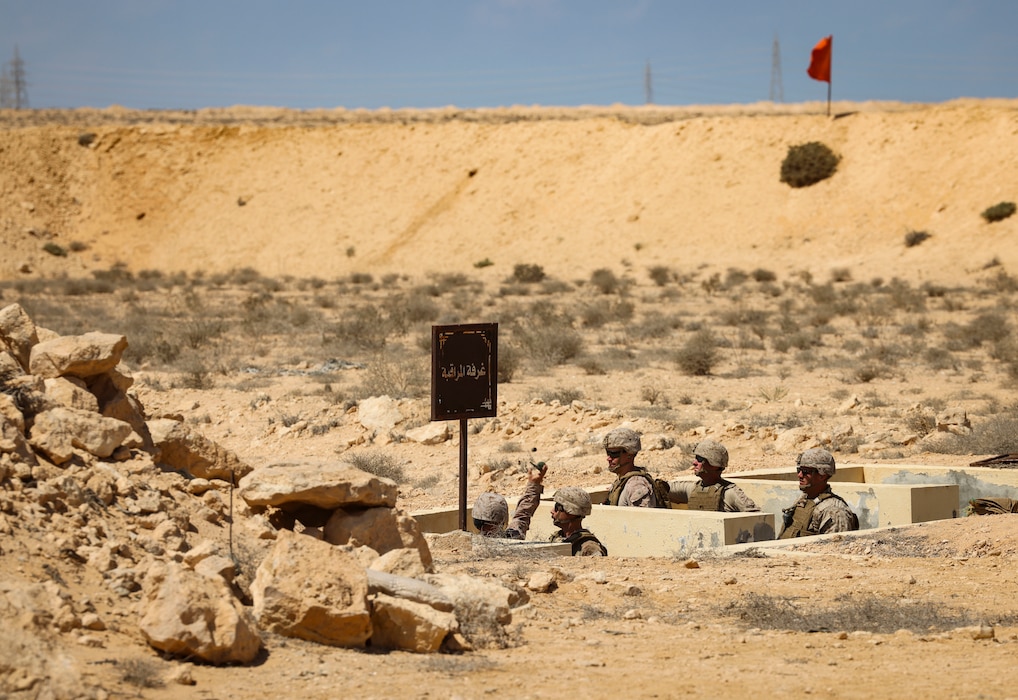 U.S. Marines with 4th Combat Engineer Battalion, 4th Marine Division conduct pistol, grenade range during BRIGHT STAR 25