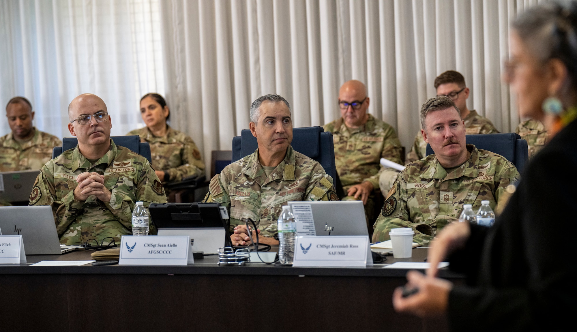 Air Force leaders came together at the Air Force Senior Noncommissioned Officer Academy, Maxwell Air Force Base, Gunter Annex, Ala., for the Enlisted Professional Military Education Biennial Review and the Enlisted Force Development Panel, Sept. 8-9. The Biennial Review board convenes no less than once every other year to review the EPME strategic plan, policies, curricula, resources and processes. The Enlisted Force Development Panel is charged to review, evaluate, and make recommendations to senior Air Force leaders regarding concerns, programs and initiatives relating to the education, training and experiences impacting enlisted Airman development. (U.S. Air Force photo by Brian Ferguson)